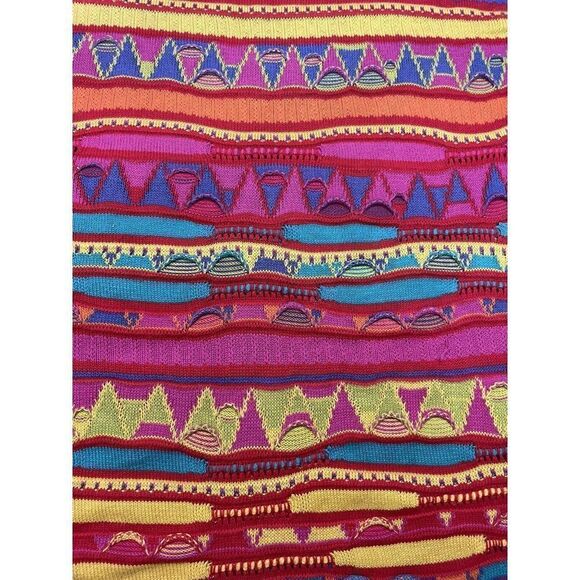 VINTAGE United Colors Of Benetton Knit Sweater Women Medium Multicolor Italy 90s - Picture 2 of 7